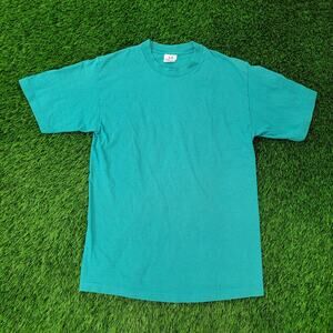 Vintage 90s MOD Stripes Blank Shirt S/M 20x28 Blue USA